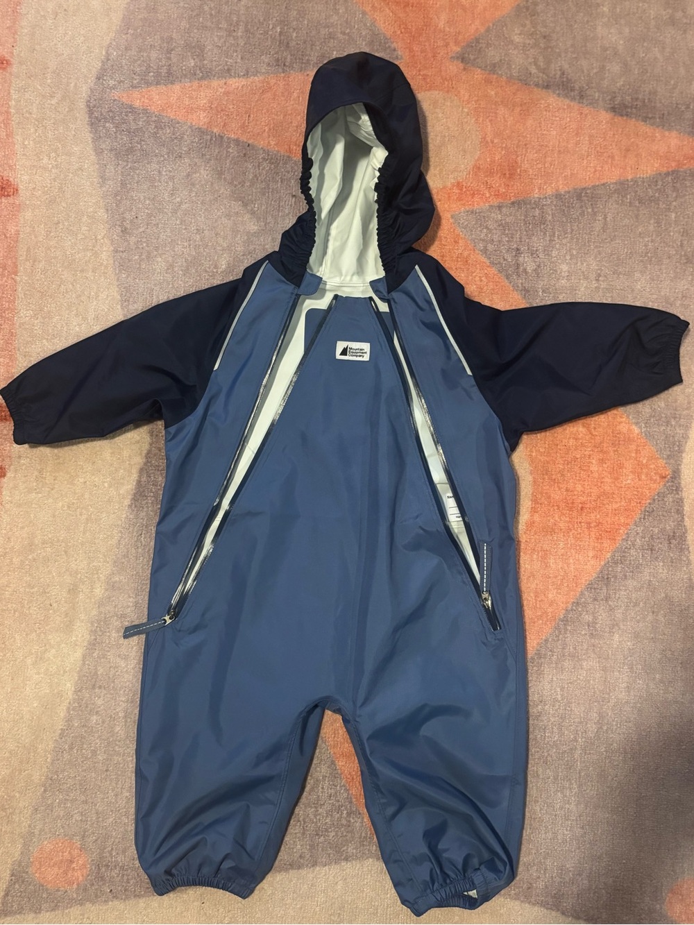 MEC Heritage Newt Suit - Baby Waterproof Hooded Rain Suit in Two-Tone Navy
